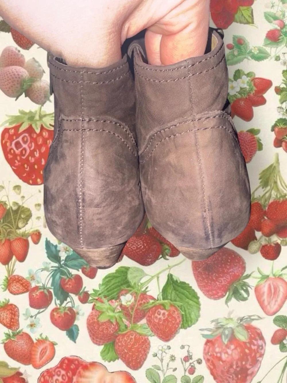 Frye Suede Leather Reina Ankle Booties
